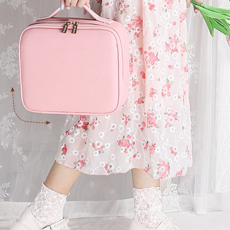 Large Capacity Cosmetic Bag with LED Lights - Essential for Home Traveling