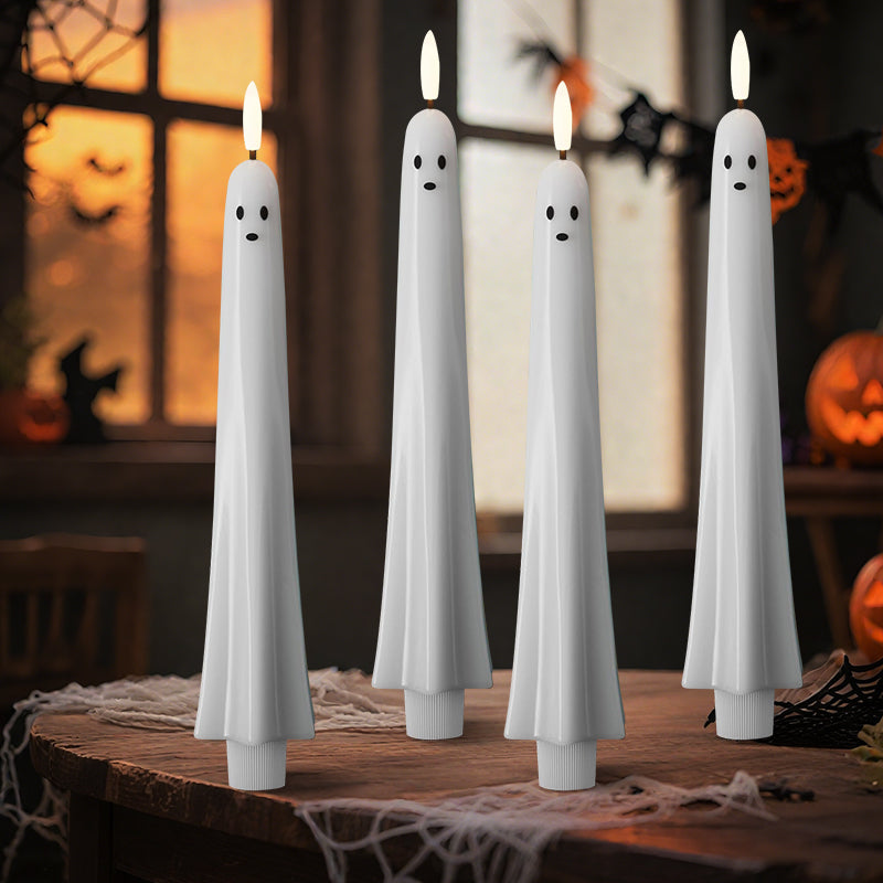 🎃👻 Remote-controlled ghost light with 3D flickering wick 👻🎃