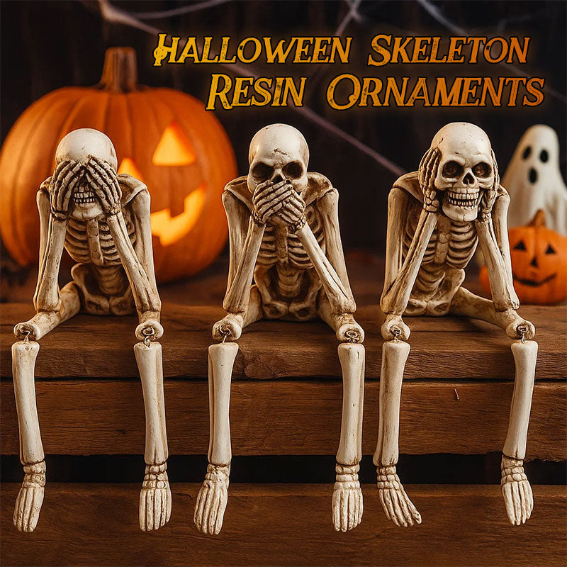 π Halloween Three Wise Skeletons Resin Figurines π