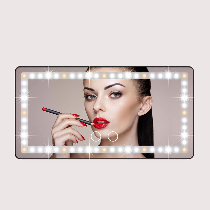 Car Sun Visor Illuminated Makeup Mirror(Large capacity battery for long time illumination)