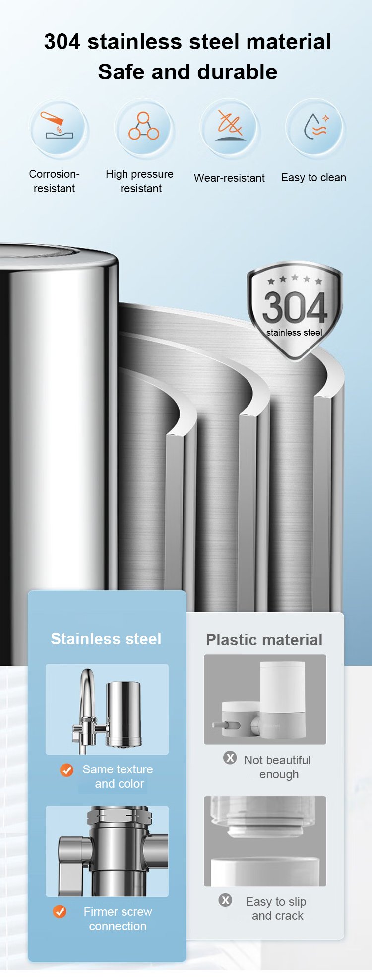 🔥 Installation-free Stainless Steel Household Faucet Water Purifier