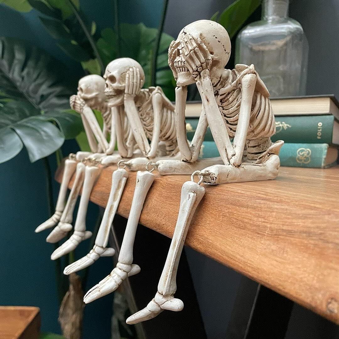 π Halloween Three Wise Skeletons Resin Figurines π