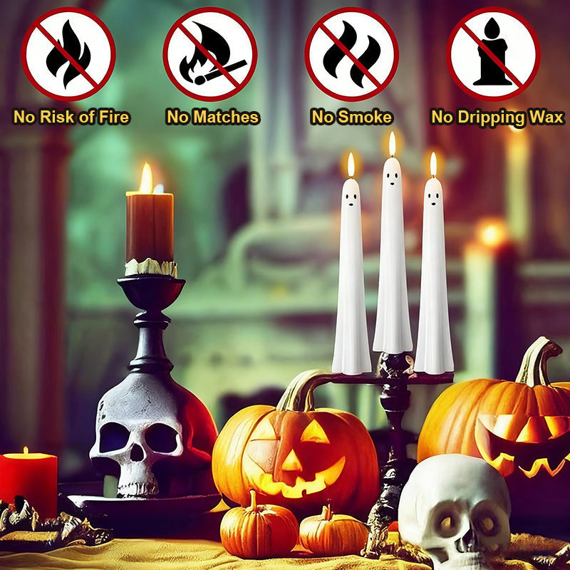 🎃👻 Remote-controlled ghost light with 3D flickering wick 👻🎃