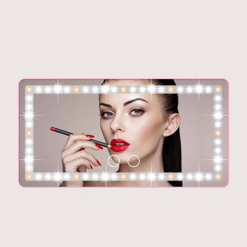 Car Sun Visor Illuminated Makeup Mirror(Large capacity battery for long time illumination)