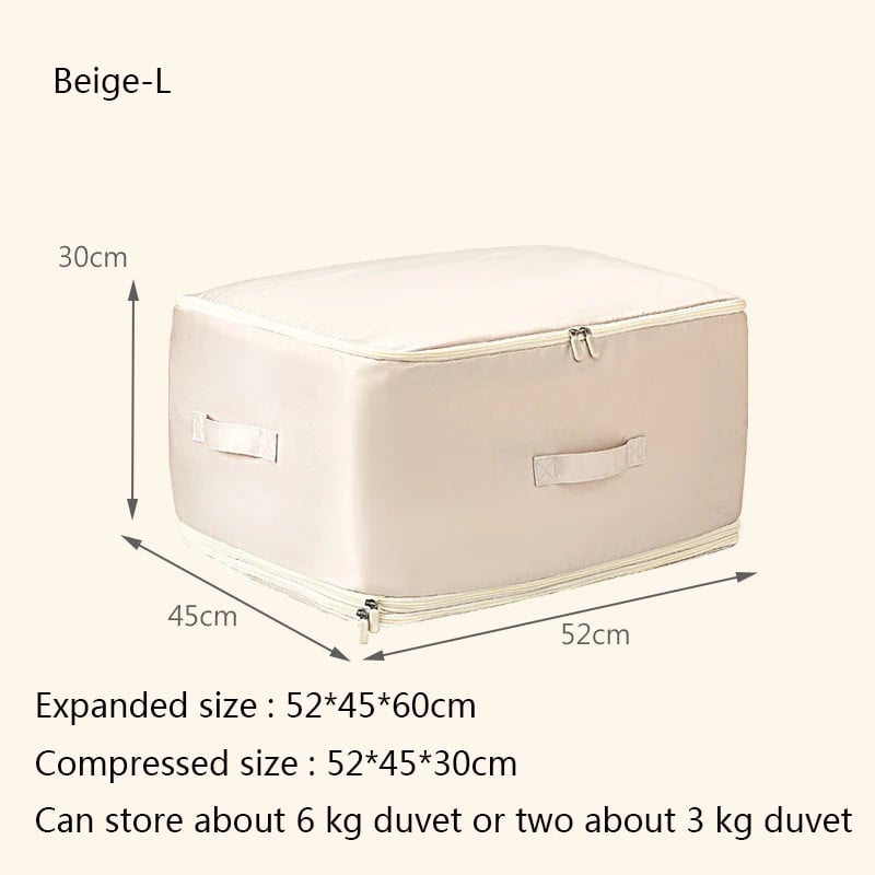 Large capacity compressive duvet storage bag