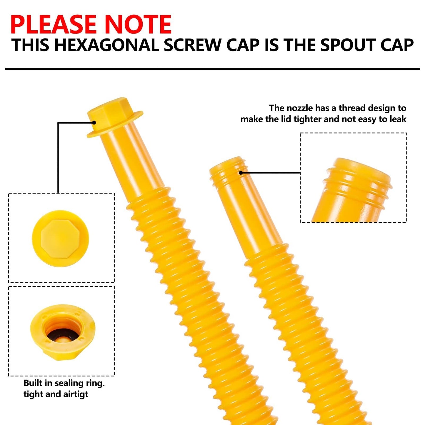 LAST DAY PROMOTION SAVE 49%š„Upgraded Replacement Gas Can Spout with Flexible Nozzle, Fit for Most 1/2/5/10 Gal Can