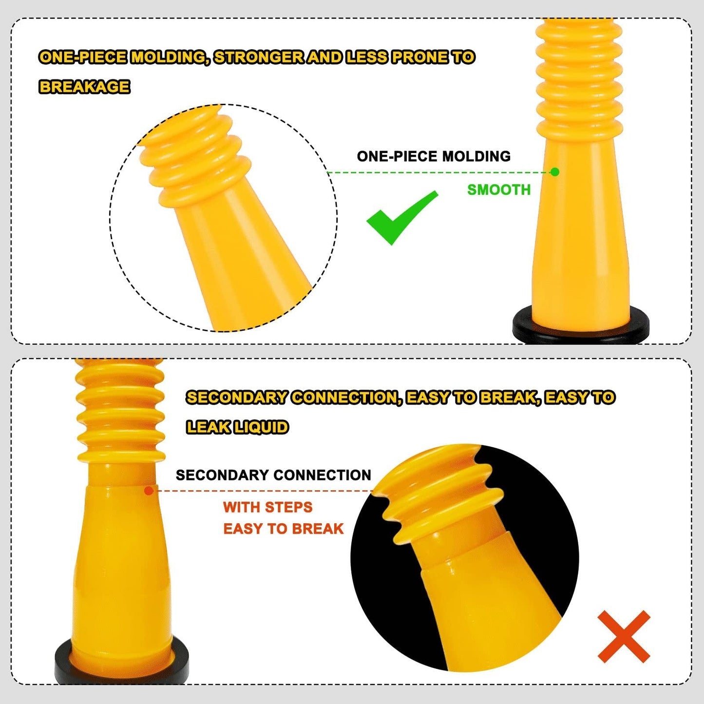LAST DAY PROMOTION SAVE 49%š„Upgraded Replacement Gas Can Spout with Flexible Nozzle, Fit for Most 1/2/5/10 Gal Can
