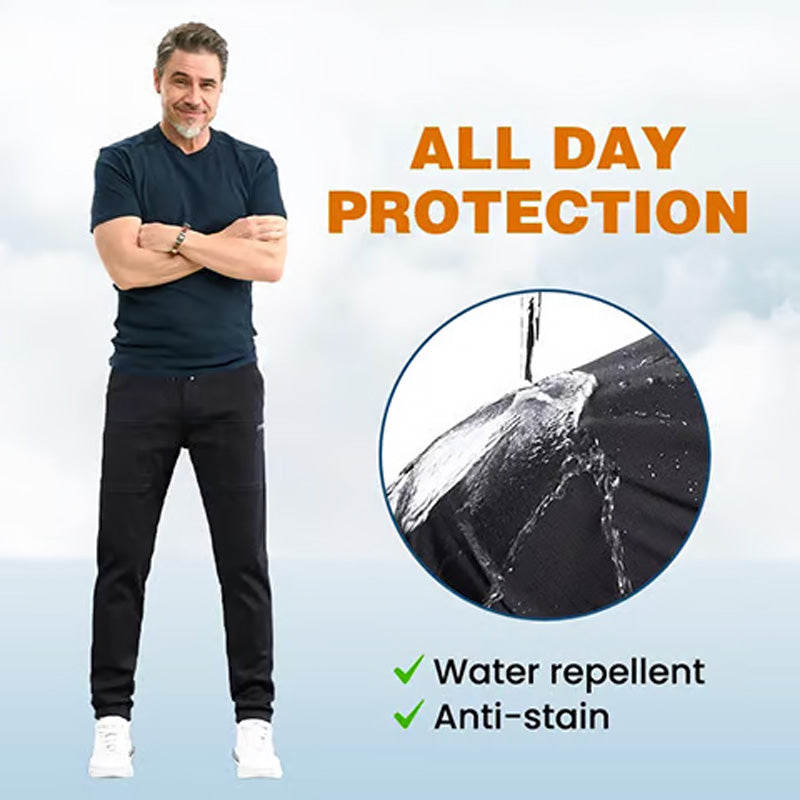 Durable cargo pants with high stretch content and several pockets