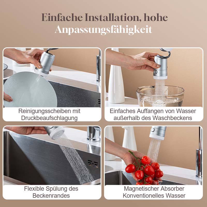 π Concealable magnetic pull-out tap extender - Make your kitchen and bathroom cleaner and more practical! β¨