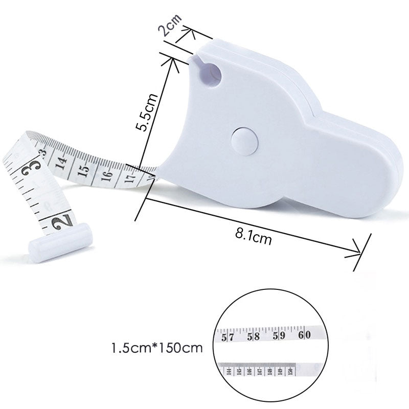 Retractable fitness measuring tape