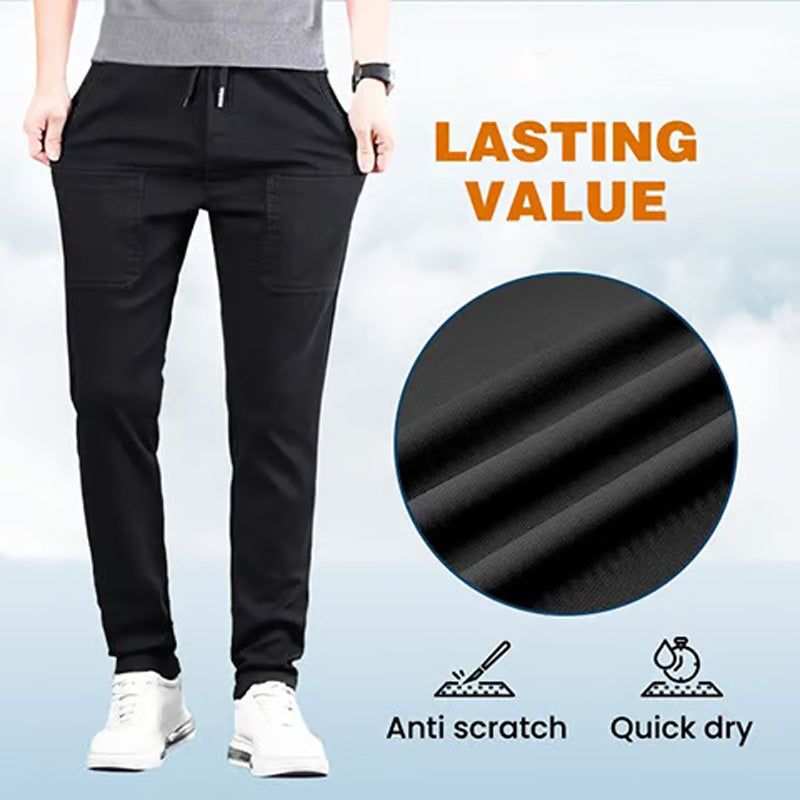 Durable cargo pants with high stretch content and several pockets
