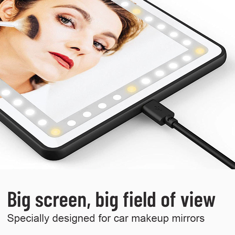 Car Sun Visor Illuminated Makeup Mirror(Large capacity battery for long time illumination)