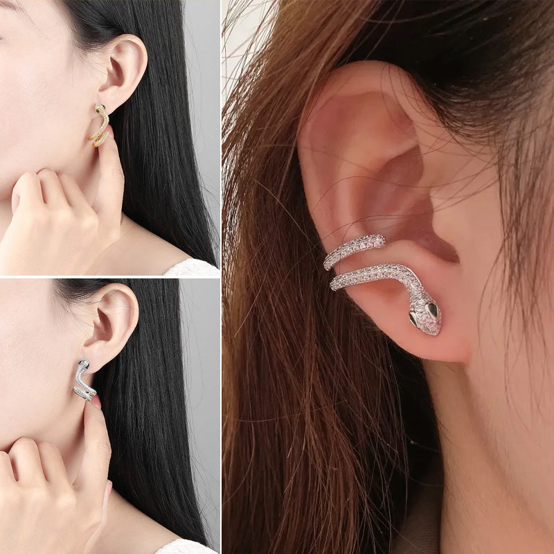 Smart Snake-Shaped Silver Ear Clip π