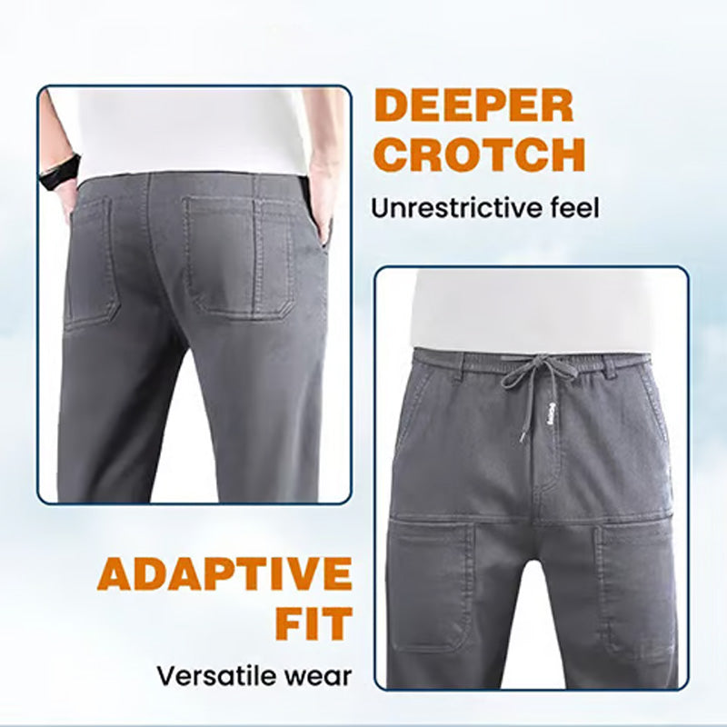 Durable cargo pants with high stretch content and several pockets