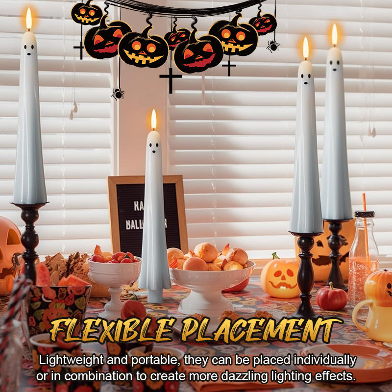 🎃👻 Remote-controlled ghost light with 3D flickering wick 👻🎃