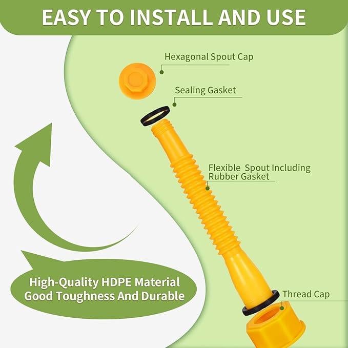 LAST DAY PROMOTION SAVE 49%š„Upgraded Replacement Gas Can Spout with Flexible Nozzle, Fit for Most 1/2/5/10 Gal Can