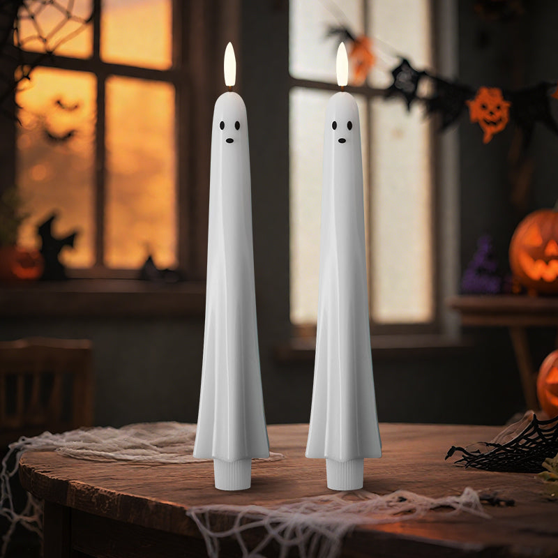 🎃👻 Remote-controlled ghost light with 3D flickering wick 👻🎃