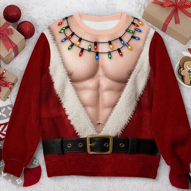 🎅 Funny Santa Christmas Long Sleeve Shirt | Novelty Holiday Party Top