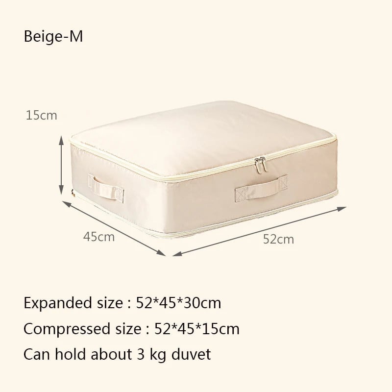 Large capacity compressive duvet storage bag