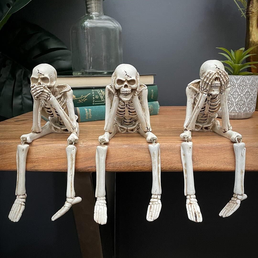 π Halloween Three Wise Skeletons Resin Figurines π