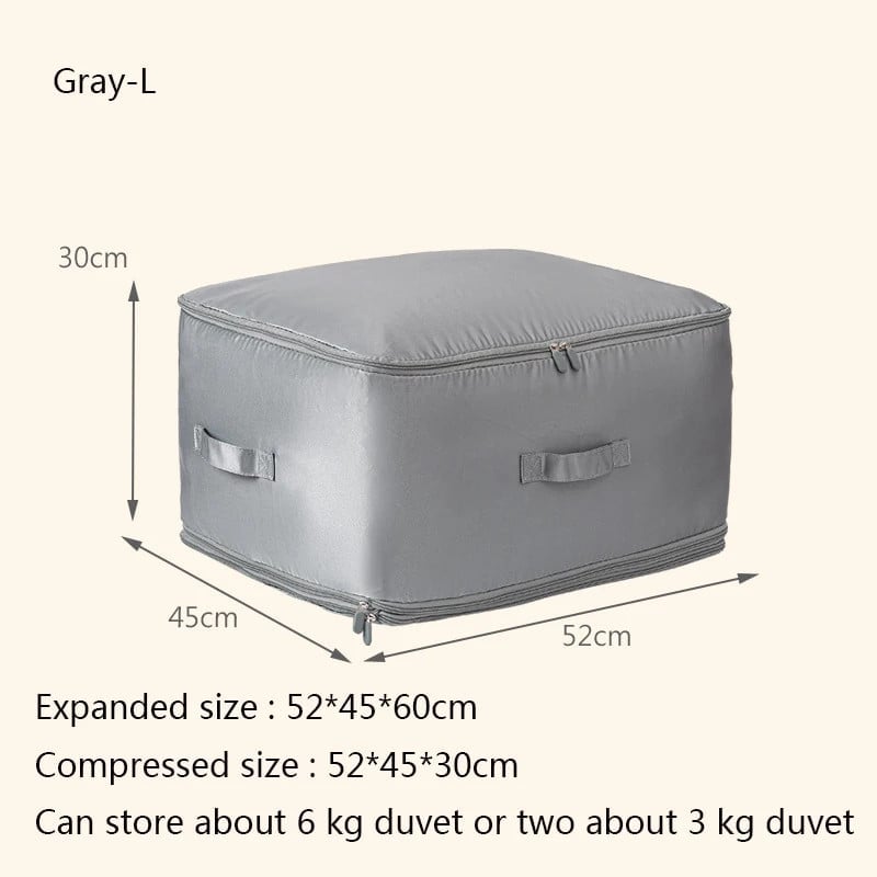 Large capacity compressive duvet storage bag