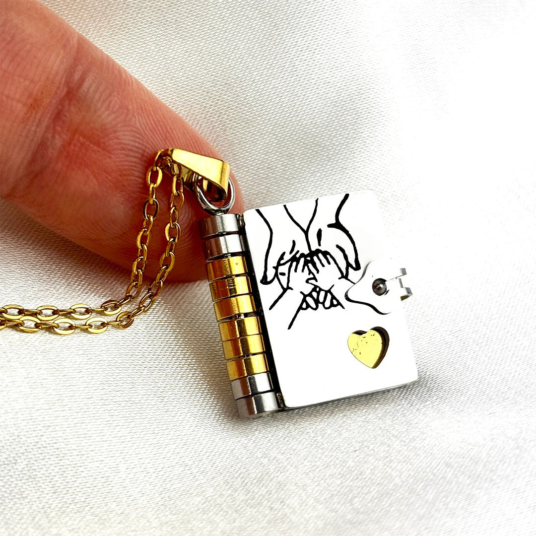 For my child - Necklace in book form “Love you forever”