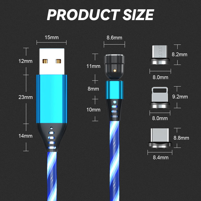 3-In-1 Rotating Magnetic Streamer Data Cable