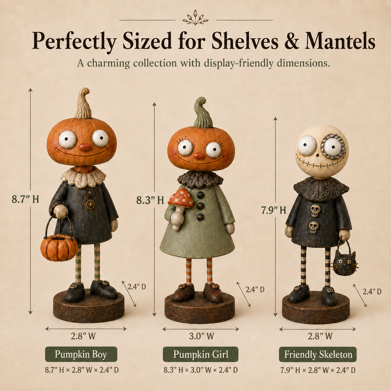 🎃Primitive Pumpkin Friends – Vintage Halloween Figurines Collection