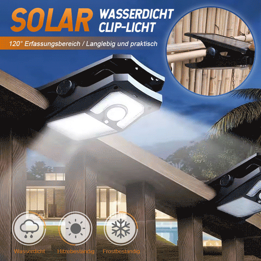 Waterproof solar clip light