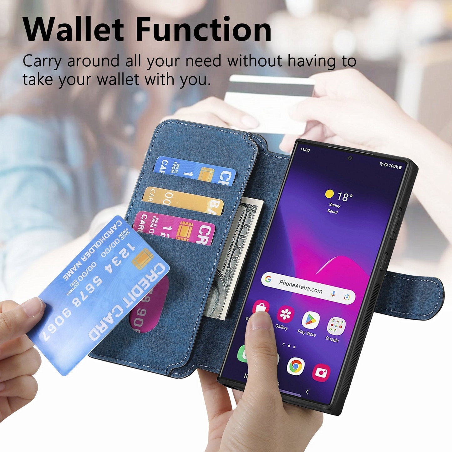Magnetic, detachable 2-in-1 cell phone case