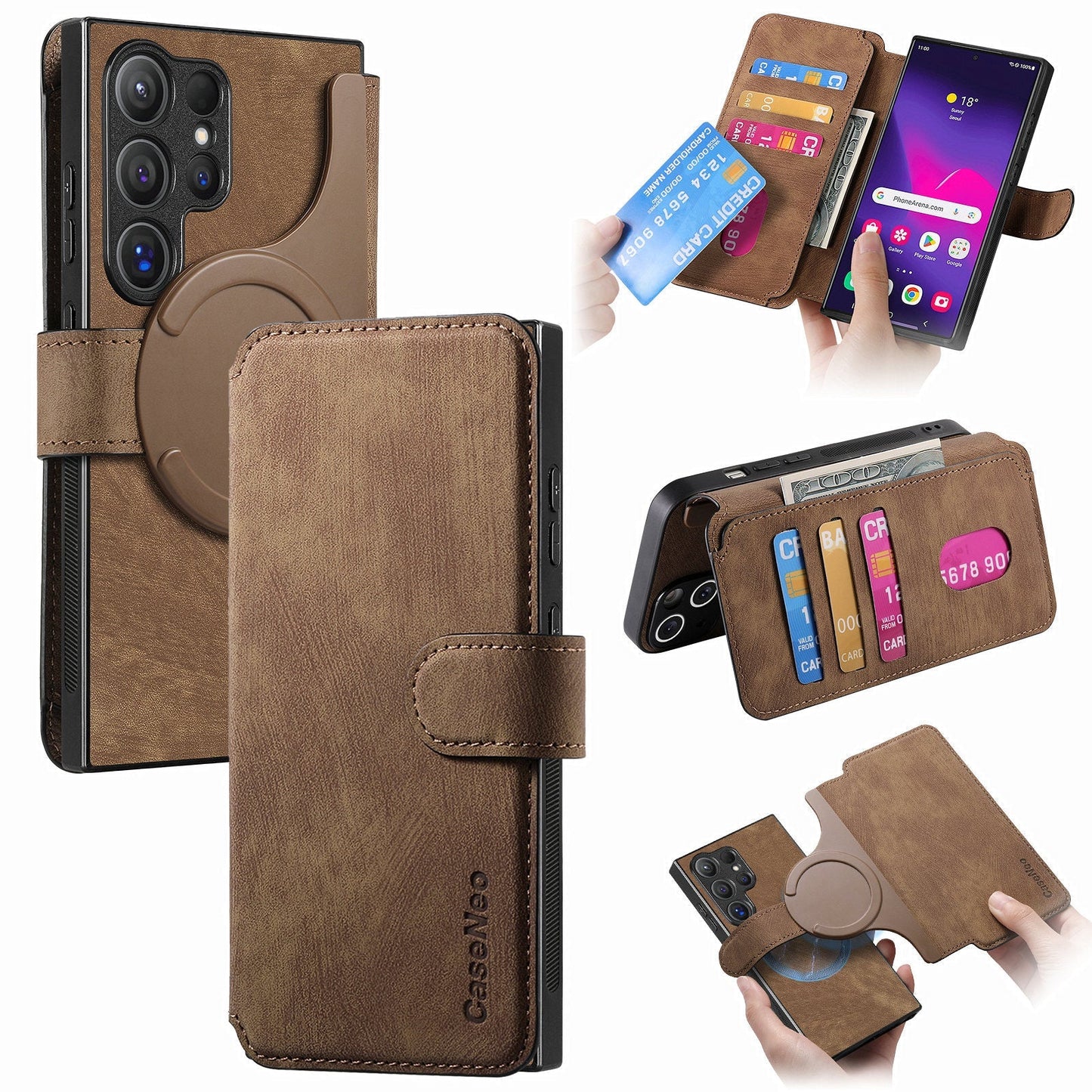 Magnetic, detachable 2-in-1 cell phone case