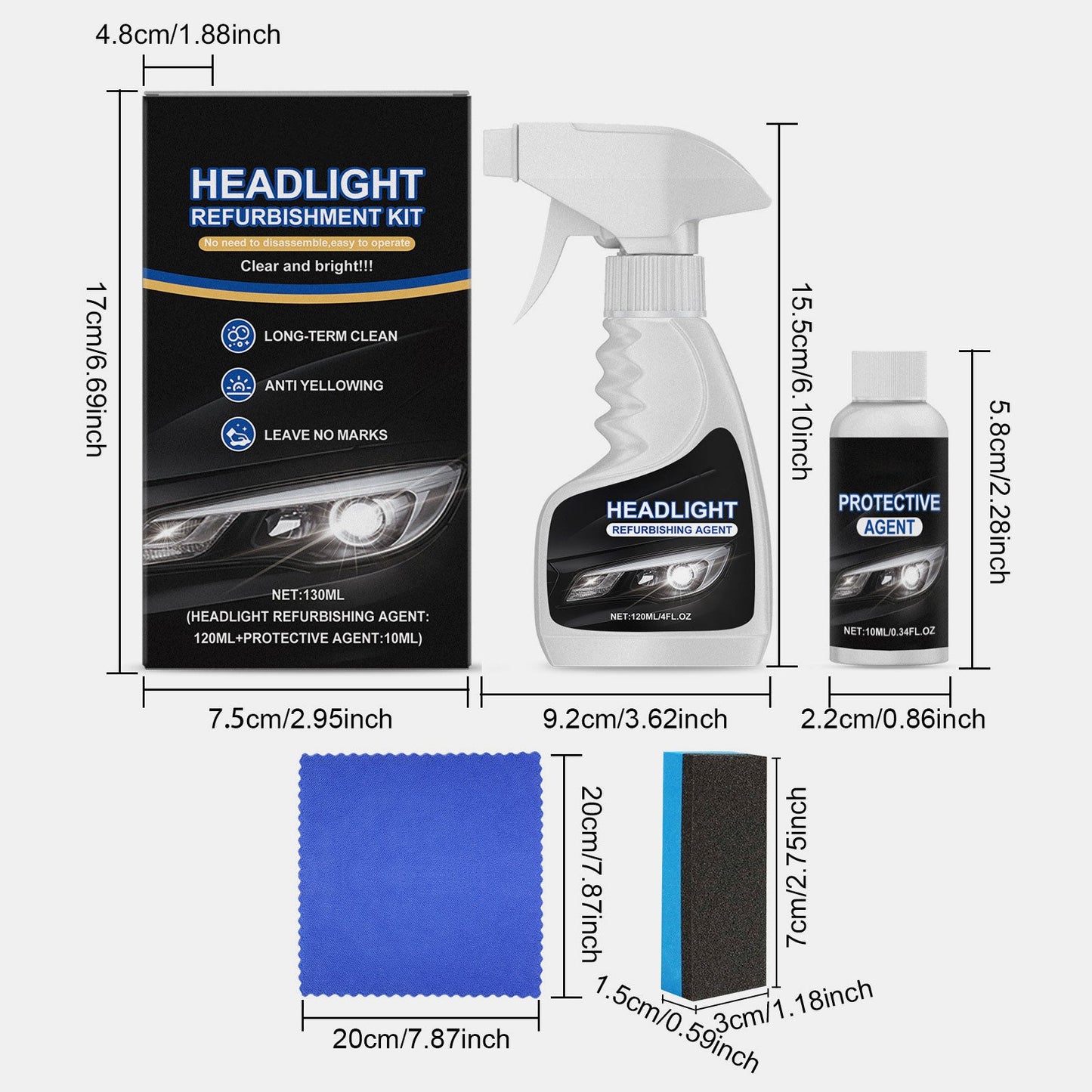 🛠️ Headlight Restoration Kit – Restore Clarity, Drive Safer!