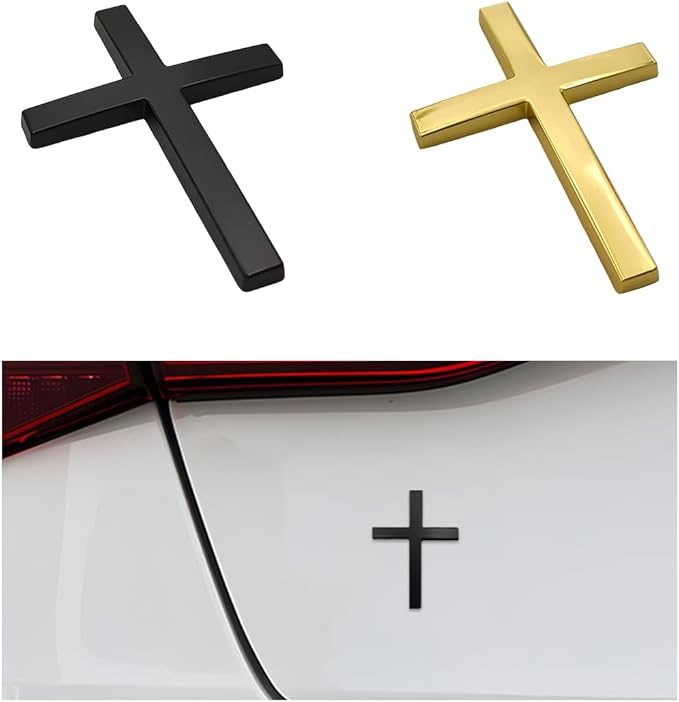 Buy one, get one free! ✝️ Metal sticker with Jesus Christ on the cross