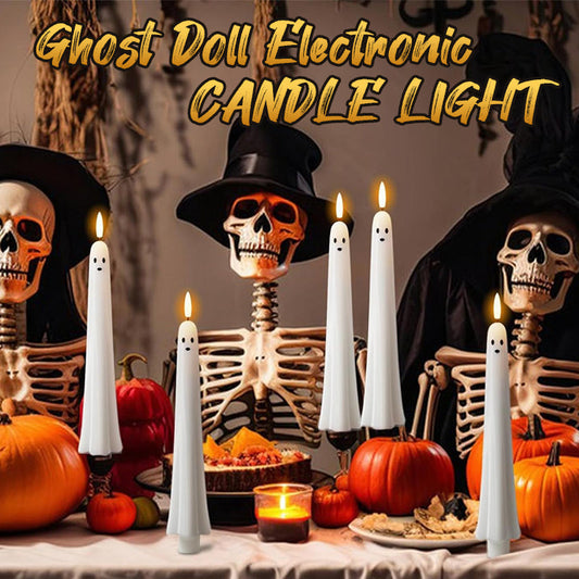 🎃👻 Remote-controlled ghost light with 3D flickering wick 👻🎃