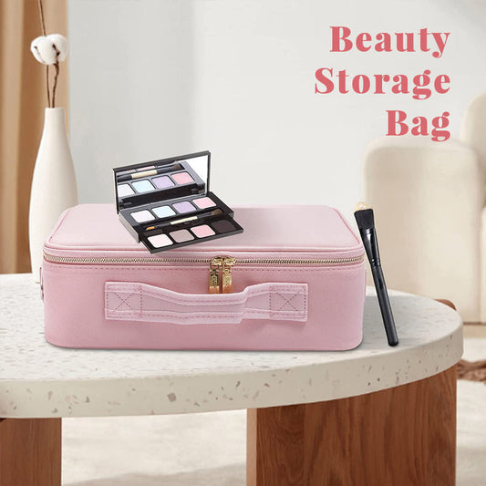 Large Capacity Cosmetic Bag with LED Lights - Essential for Home Traveling