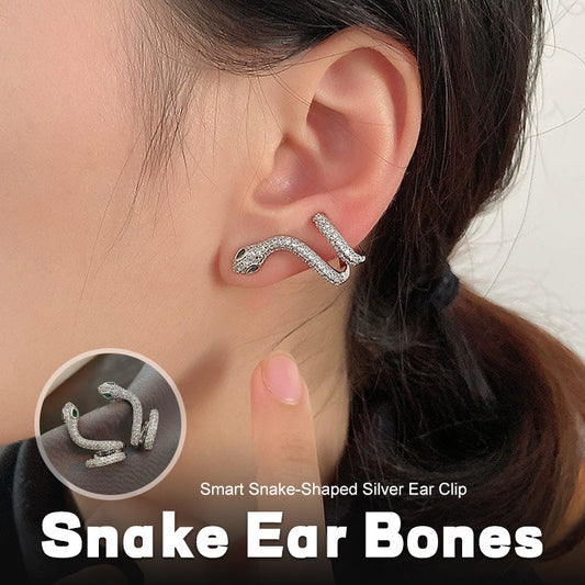 Smart Snake-Shaped Silver Ear Clip 🐍