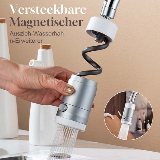 🌟  Concealable magnetic pull-out tap extender - Make your kitchen and bathroom cleaner and more practical! ✨