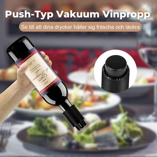 Push-type vacuum wine stopper