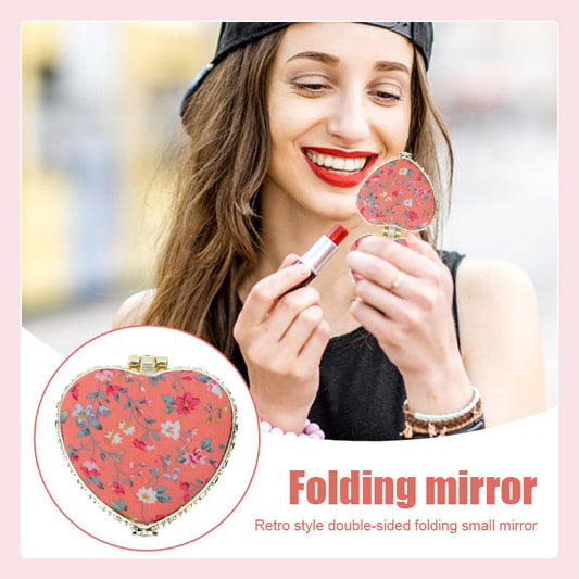 Retro Style Double Sided Folding Small Mirror