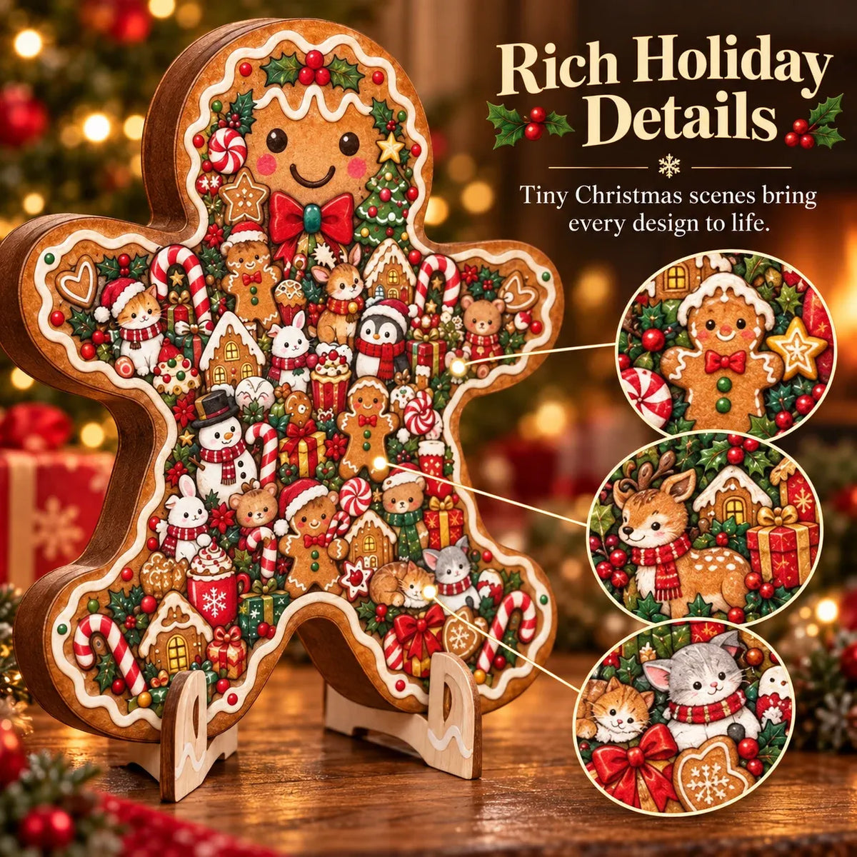 🎄Christmas Wooden Puzzle with Stand | 9 Festive Designs to Build & Display 🧩