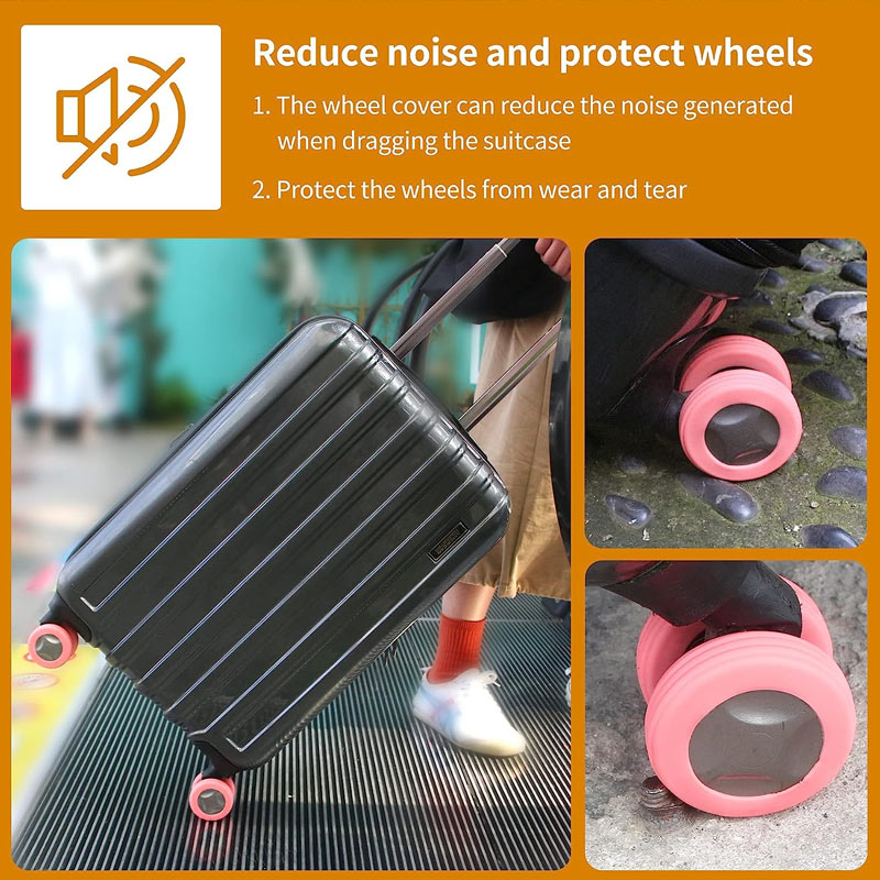 Silicone protective cover for luggage rolls