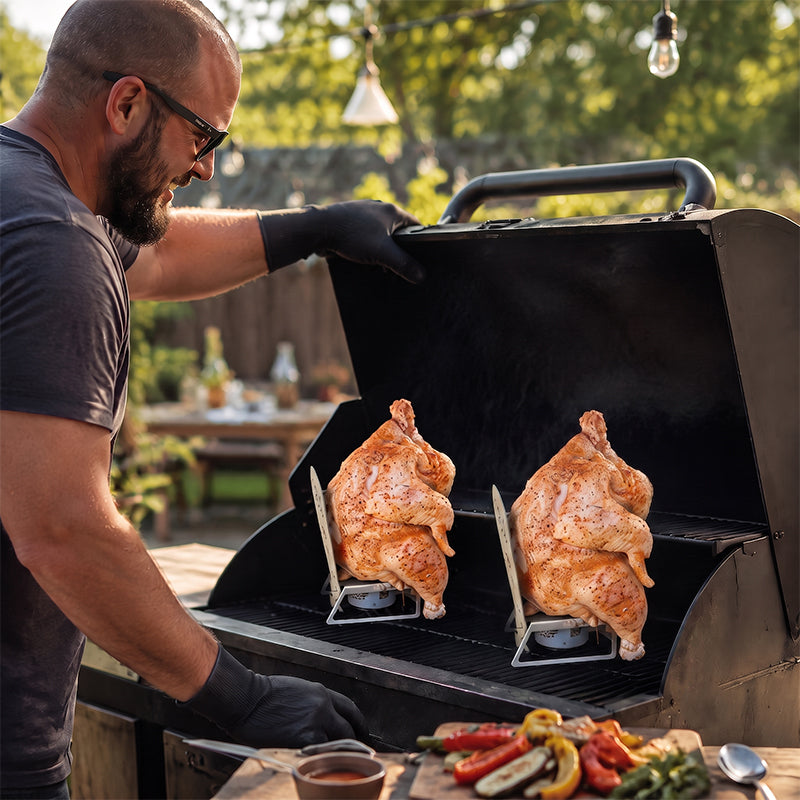 🍻Beer Can Chicken Roaster Stand – Enjoy Crispy Skin & Super Tender, Juicy Meat! 🍗✨
