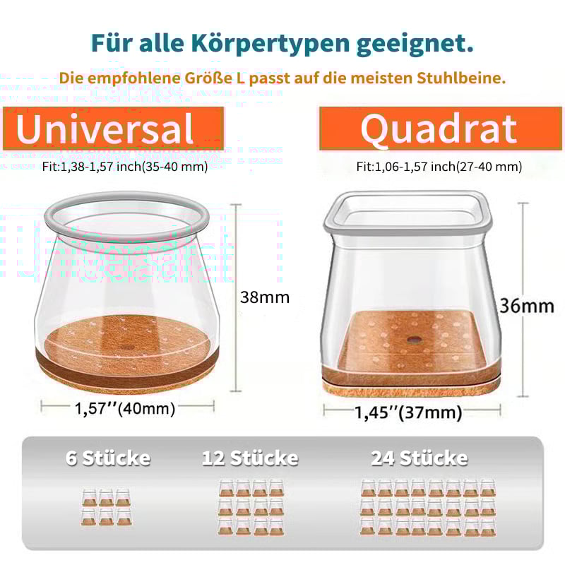 ✨ Universal Rubber Chair Leg Protectors - Suitable for all chair leg shapes, scratch-resistant and durable, the ultimate solution to protect your floors