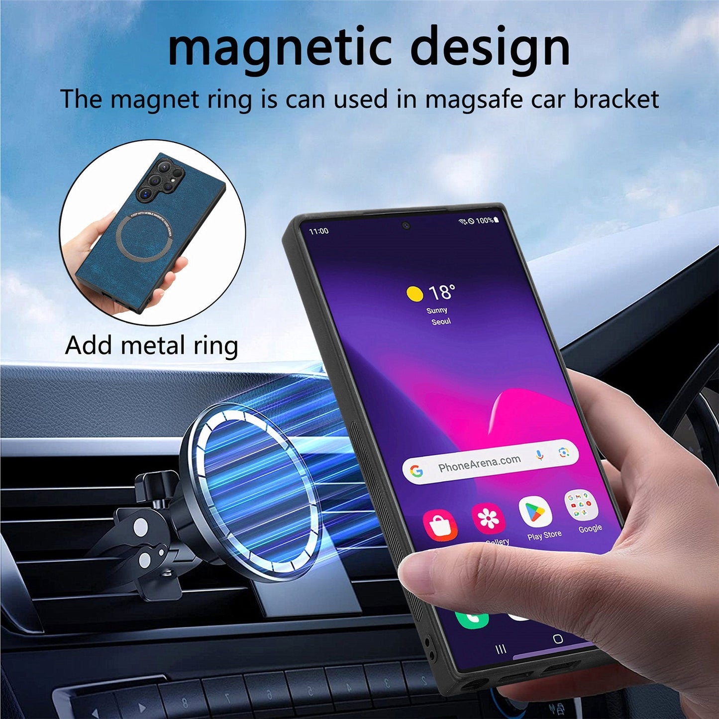 Magnetic, detachable 2-in-1 cell phone case
