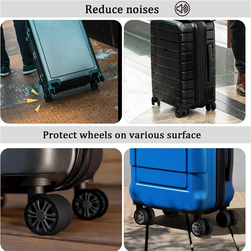 Silicone protective cover for luggage rolls