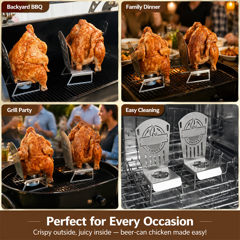 🍻Beer Can Chicken Roaster Stand – Enjoy Crispy Skin & Super Tender, Juicy Meat! 🍗✨