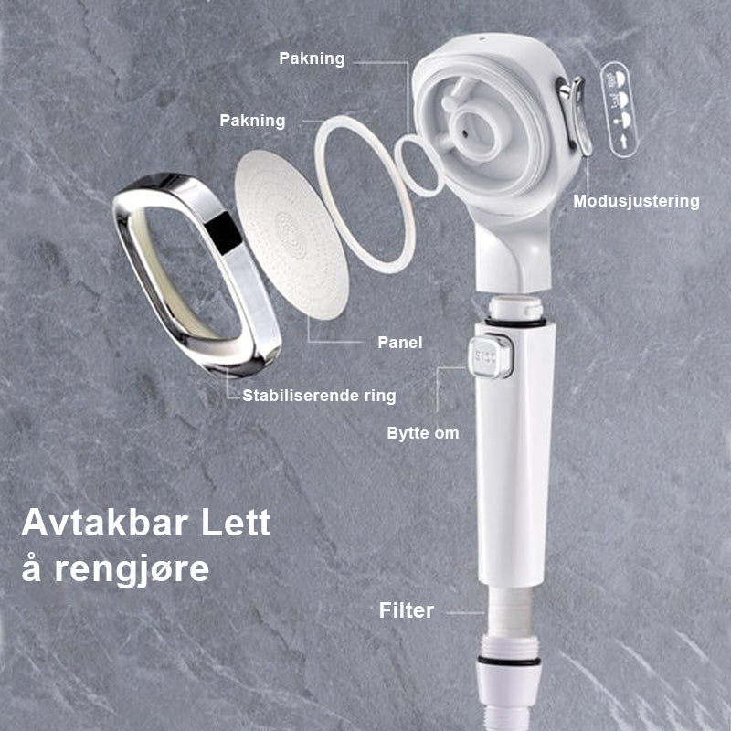 4-mode Handheld Pressurized Shower Head with Pause Switch