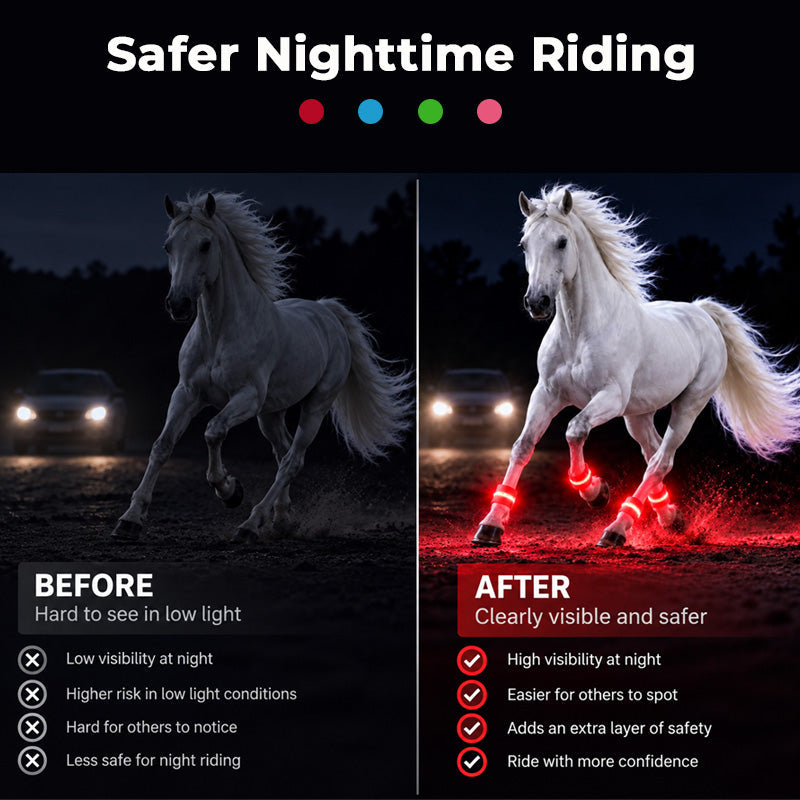 🐎LED Horse Leg Bands | High-Visibility Light-Up Bands for Night Riding