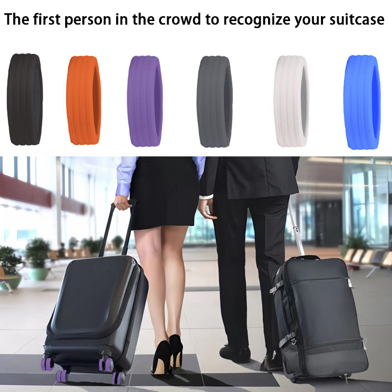 Silicone protective cover for luggage rolls