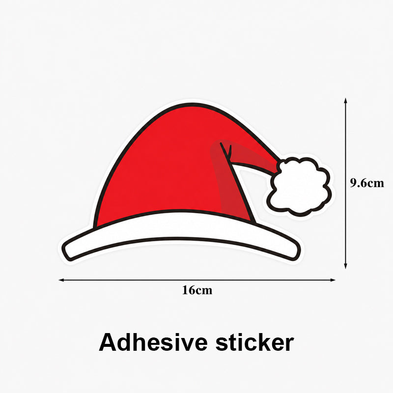 🎅🚗 Santa Hat Car Emblem Overlay — Waterproof, Reusable Holiday Decoration for Any Car Badge